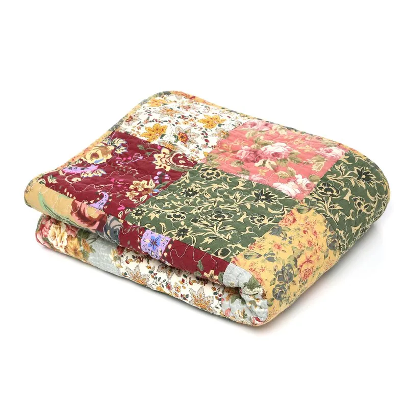 Siabia 100% Cotton Quilted Chic Throw