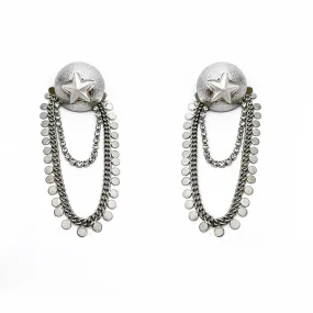 STAR SHEILD CHAIN DROP EARRINGS