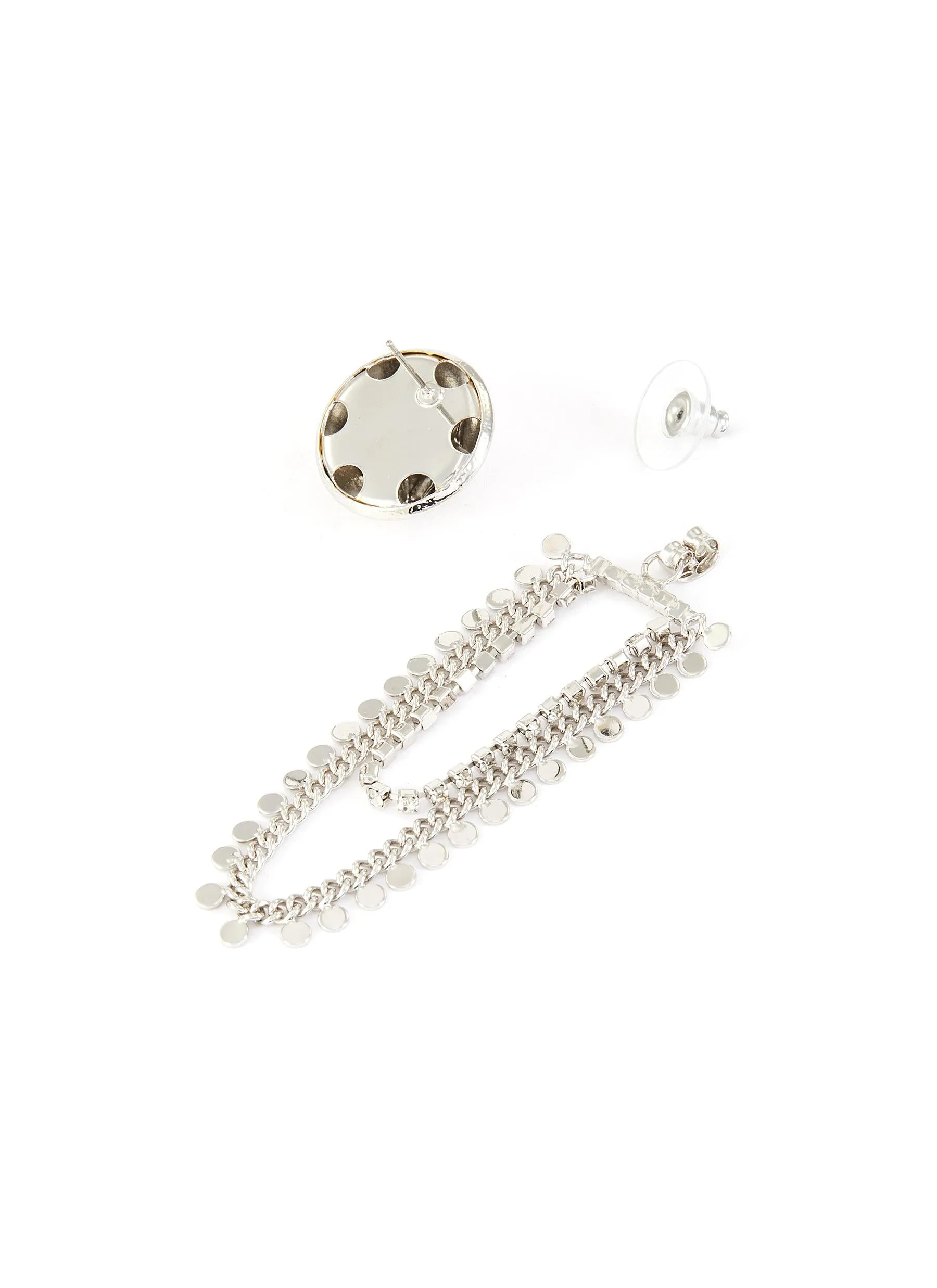 STAR SHEILD CHAIN DROP EARRINGS