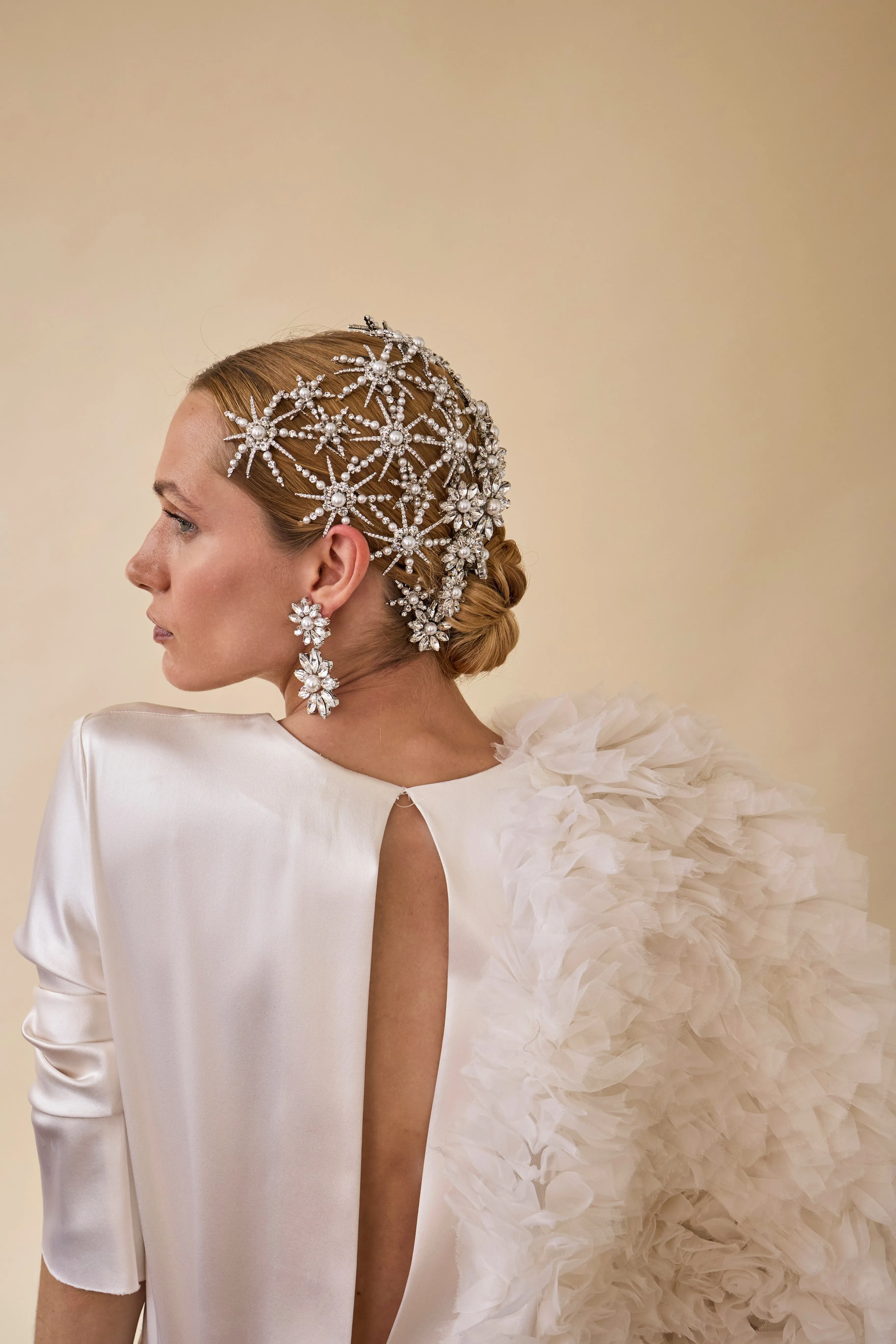Starlet Pearl and Crystal Mini Comb Set of 2