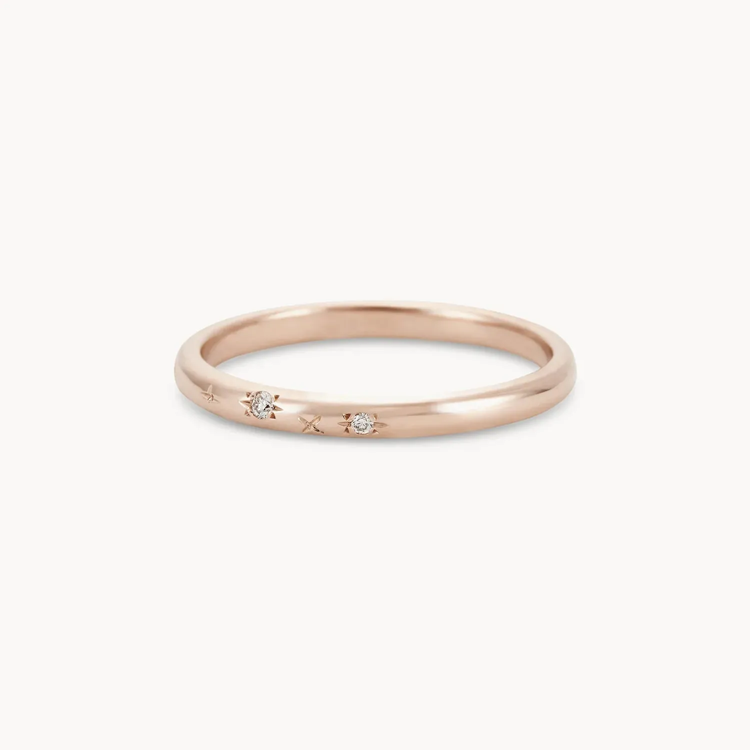 starlight ring - 14k rose gold, white diamond