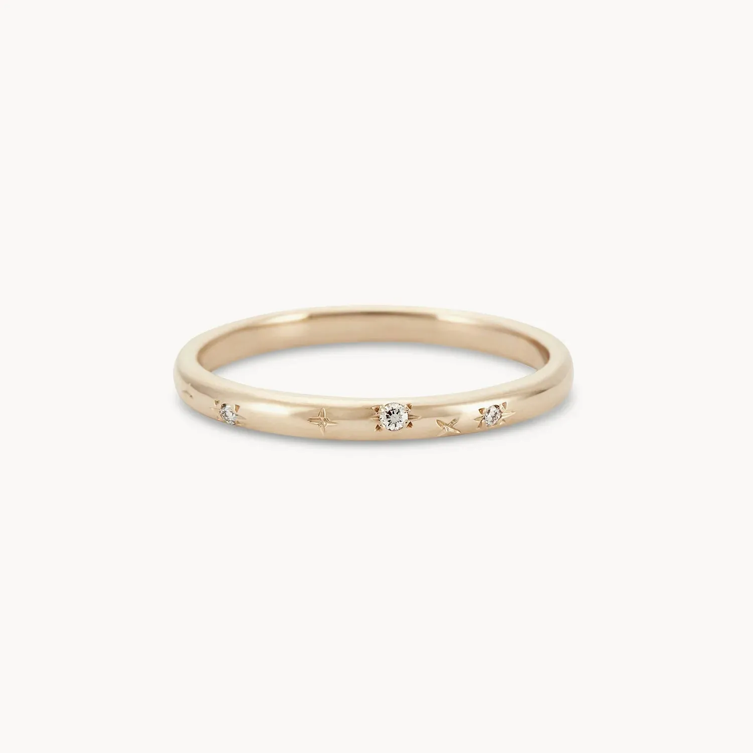 starlight ring - 14k yellow gold, white diamond