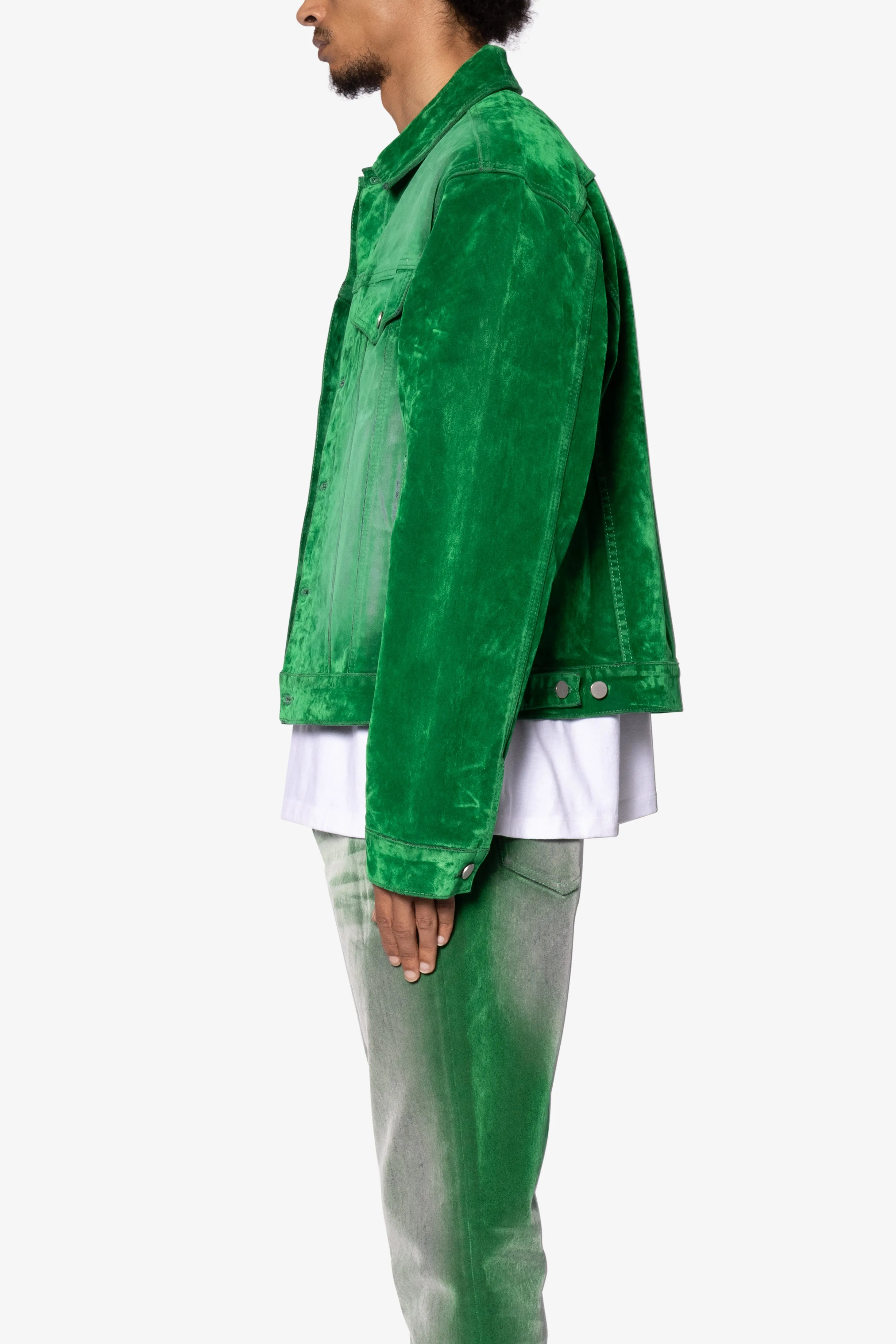 Suede Trucker Jacket - Green