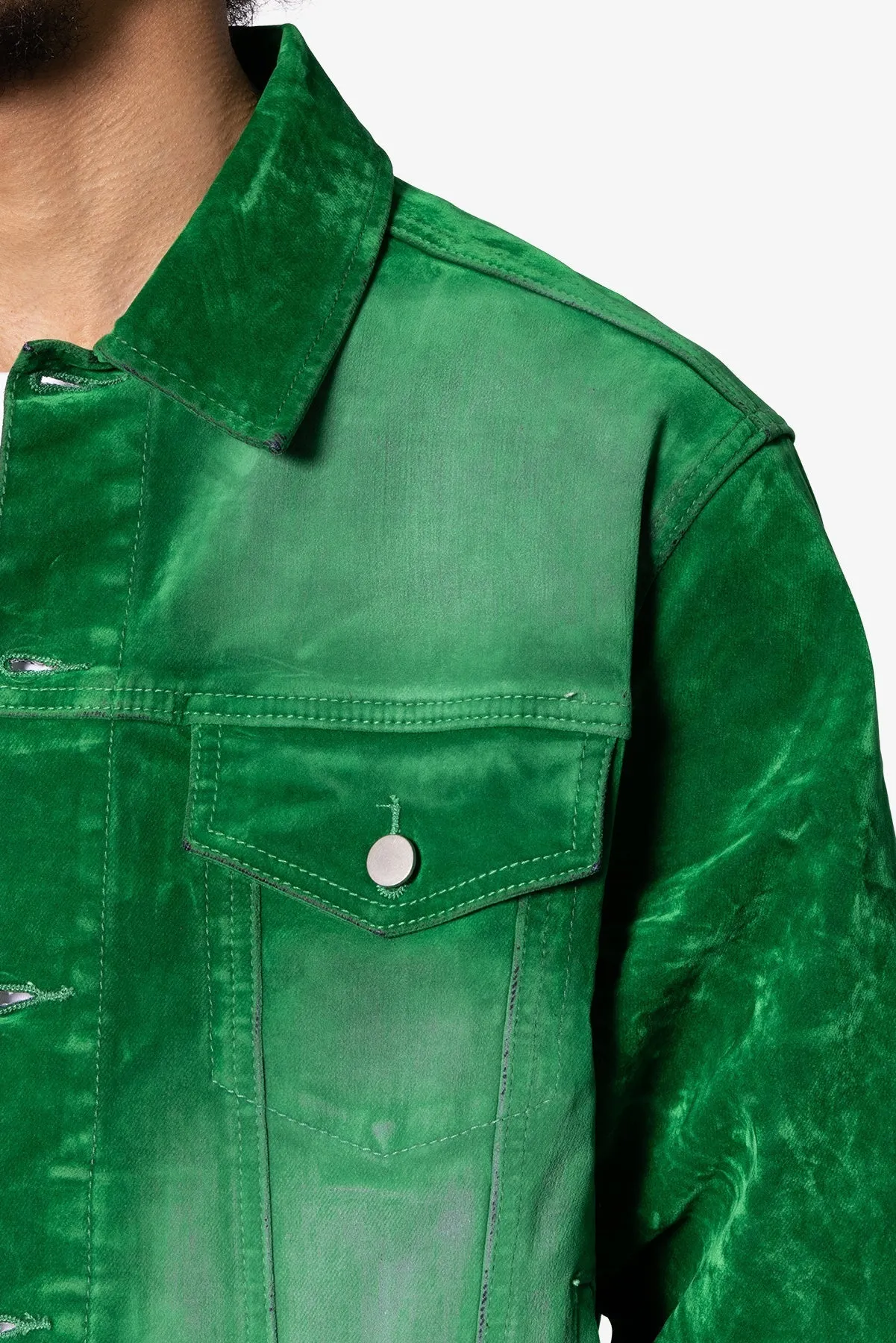 Suede Trucker Jacket - Green