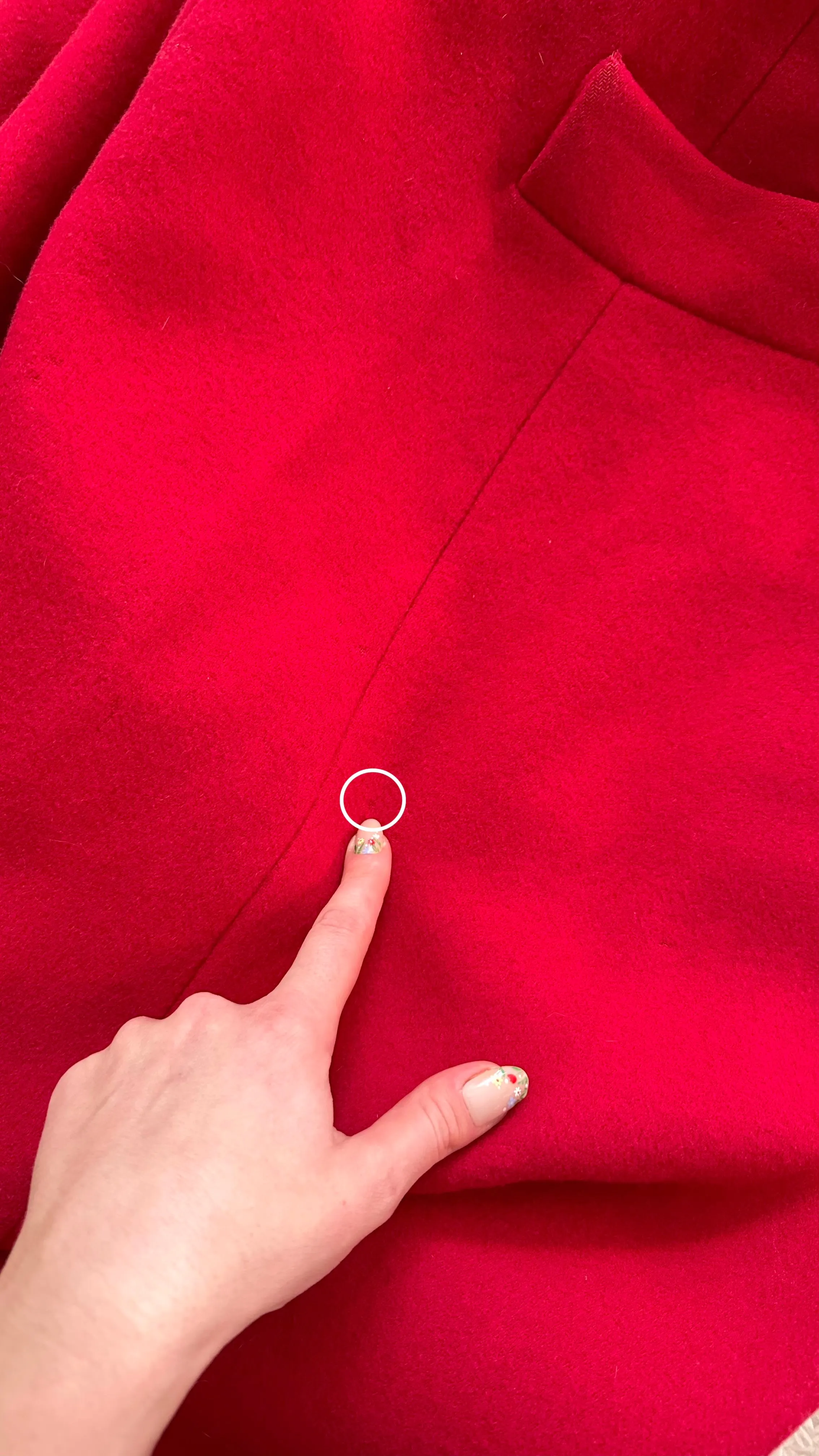 Vintage 70's Christian Dior Dark Red Wool Long Winter Coat