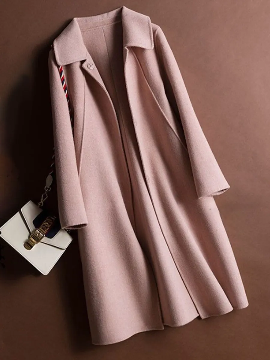 Women's Coat Warm Breathable Outdoor Street Shopping Daily Wear with Pockets Single Breasted Turndown Fashion Modern Casual Street Style Solid Color Regular Fit Outerwear Long Sleeve